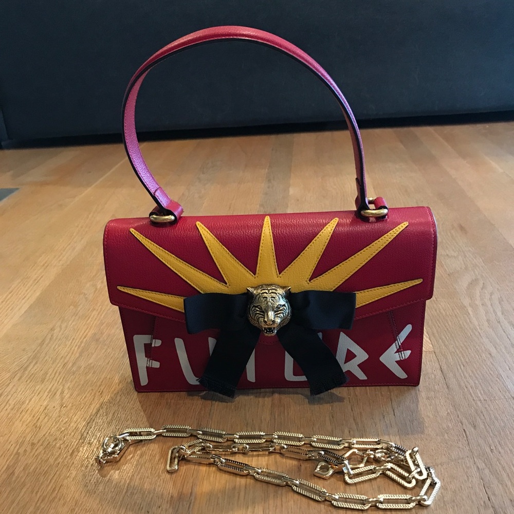 Gucci Osiris embellished red leather bag